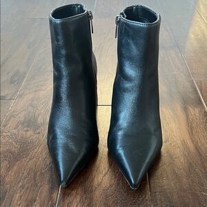 Vince Black Leather Ankle Boots